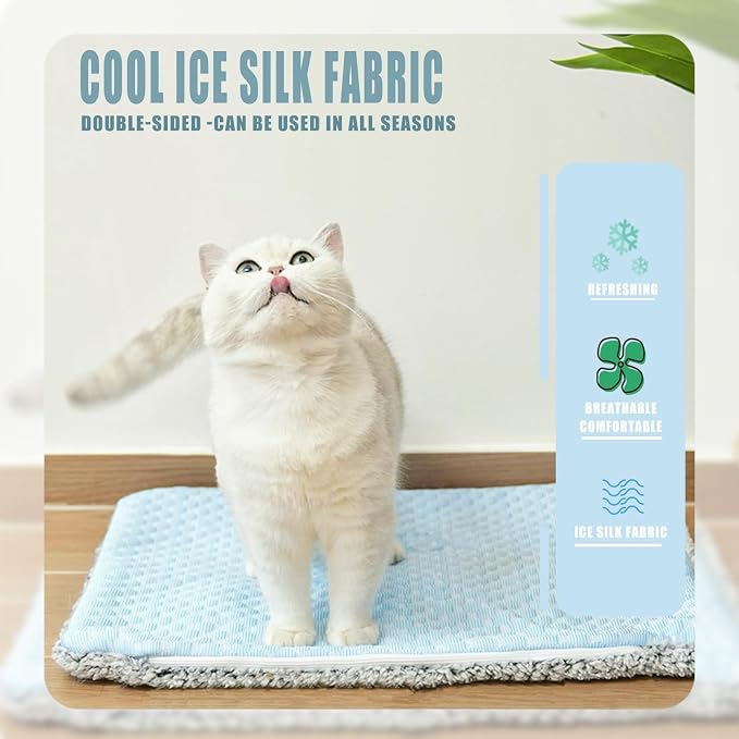 Two Uses'Cat Mat, Self Warming&Cooling Cat Mat.12 * 20in- Cooling Cat Pad - Image 3