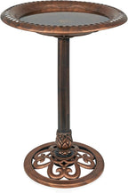 Alpine Corporation | 28" Bronze Outdoor Pedestal Birdbath by AlpineCorporation