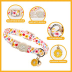 Cat Collar, Pretty Flower Kitten Collars - Image 3