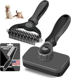3PCS Self Cleaning Slicker Brush & Pet Grooming Rake & Flea Comb by Augwind