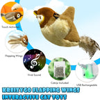 Cat Toys, Flapping Wings Sparrow, No Flying, Chirping Bird Interactive Catnip - Image 2
