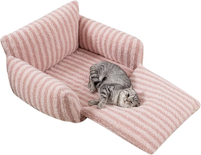 Hollypet Cat Bed Fluffy Plush Mutifuctional Double-Layer Soft Pet Couch - Image 2