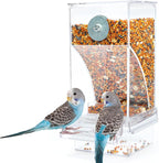 Rypet No Mess Automatic Bird Feeder Transparent Food Container Cage Acrylic by RYPET