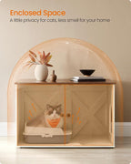 Feandrea Cat Litter Box Enclosure, Litter Box Furniture Hidden, Indoor Cat House - Image 4