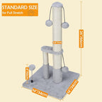 Dimaka Tall Cat Scratching Post, Double Lower Posts Extra Stable Cat Post Tree - Image 2