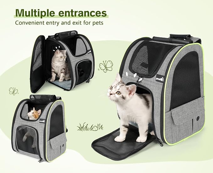 Pecute Cat Backpack Carrier Expandable, Pet Backpack - Image 7