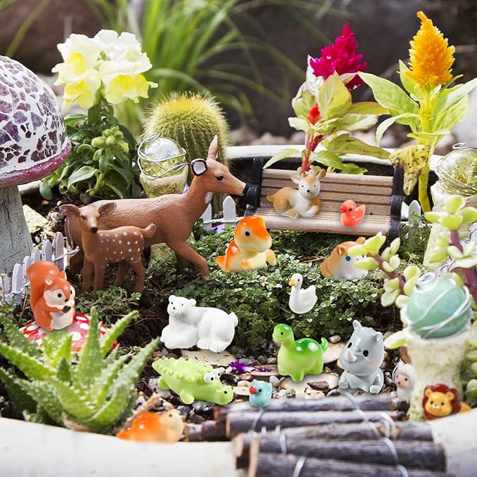 DIYDEC 40pcs Mini Resin Animal 40 Styles Tiny Resin Animals Miniature Little - Image 6