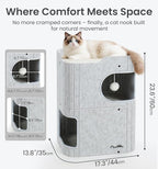 Made4Pets Cat House for Indoor Use, 2-Storey Cube Bed Cave, Covered Hideaway - Image 8