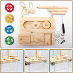 Interactive Wooden Bird Foraging Toy – Cage-Mounted Puzzle Feeder - Image 3