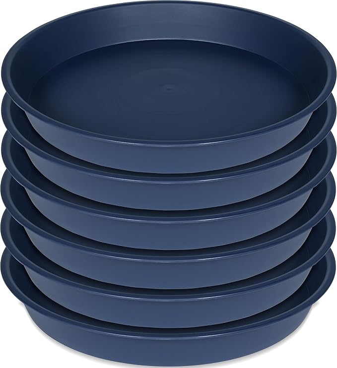6 Pack of 12 inch Plant Saucer, Heavy Duty Plastic Plant Saucer 12" Round by Bleuhome