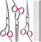 Professional Dog Grooming Scissors Kit, Titanium Coated Dog Scissors by FAIGEO