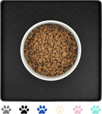 Ptlom Pet Placemat for Dog and Cat, Waterproof Non-Slip Silicone Feeding Bowl by PTLOM