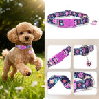 Floral Small Dog Collar with Bell - Image 3
