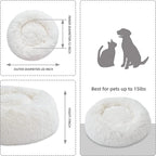 White Faux Fur Cat & Dog Beds 20 inches - Image 2