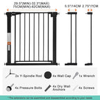 COMOMY 30" Tall Baby Gate for Stairs Doorways, Fits Openings 29.5" to 40.5" Wide - Image 6