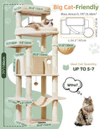 Taoqimiao 71 Inches Cat Tree for Large Cats 20lbs+, 3 Giant Perches, Widened - Image 2
