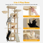 81" Heavy Duty Cat Tree for Large Cats up to 20lbs - Image 6