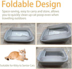 Collapsible Kitten Litter Box, Open High Sided Cat Potty Pan - Image 4