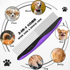 3PCS Pet Grooming Rake & Metal Comb & Flea Comb - Image 4