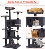 Large Cat Tree with Scratching Post, Wooden Frame, Sisal Ropes, 3 Platforms - Image 2