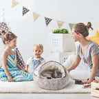 CATISM Plush Hooded Cat Bed, Calming Nest, Self-Warming Cave, Cozy Pod - Image 9