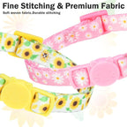 Cat Collars for Girl Cats, 3 Pack Spring Flower Cat Collars Breakaway - Image 3