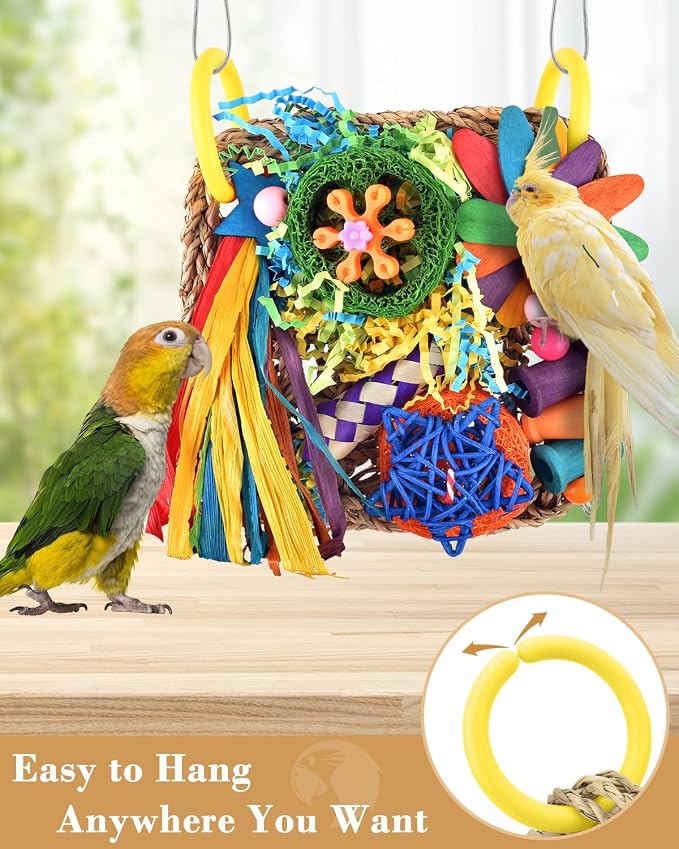 ERKOON Bird Cockatiel Toys Foraging Toys Hanging Parrot Toys - Image 8