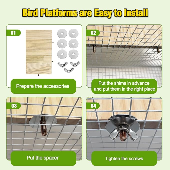 2PCS 13.8x7.9 inches Large Bird Perch Stand Wooden Parakeet Stand Platform - Image 5