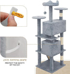 Athena Collection Cat Tree, 62 Inch Cat Tree Tower - Image 7