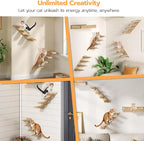 HOOBRO Cat Wall Shelves Set of 2, Wood Wall Mounted 4-Level Cat Wall Steps - Image 2