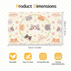 Cat Feedings Mats 20x12 inch Beige Cat Print Pet Bowl Placemat Non Slip Mat - Image 6