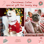 Pink Christmas Dog Collar, Adjustable Cotton Dog Collars - Image 2