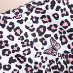 Toddler Baby Girls Summer Clothes Outfits Ruffled Sleeve Dinosaur Shirt Leopard - Image 4