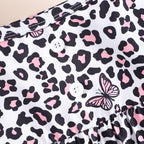 Toddler Baby Girls Summer Clothes Outfits Ruffled Sleeve Dinosaur Shirt Leopard - Image 4