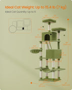 Feandrea Cat Tree, 81.1-Inch Large Cat Tower, 2 Perches, 2 Caves - Image 5