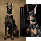 Dog Collar Cuban Link Rose Glod Crystal Dog Necklace Metal Chain Collar - Image 2