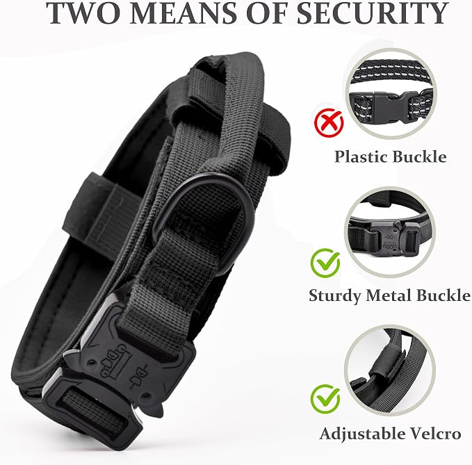 Tactical Dog Collar Set, Adjustable Military Training Nylon Dog Collar - Image 2
