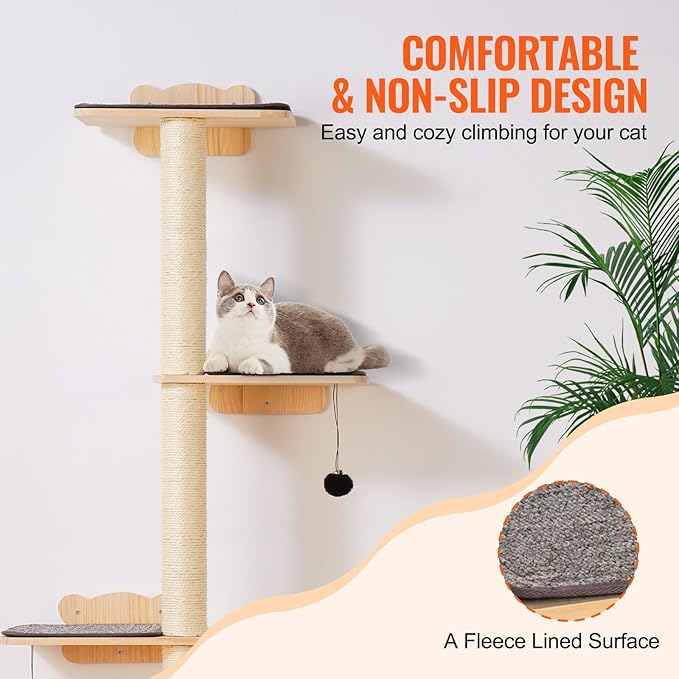 VEVOR 4 Tiers Cat Wall Furniture Set - Image 5