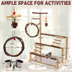 ‌Bird Playground, Natural Wooden Parrot Stand - Image 2
