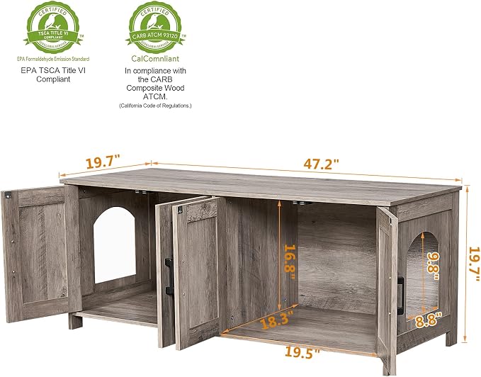 Homhedy Cat Litter Box Enclosure - Image 4