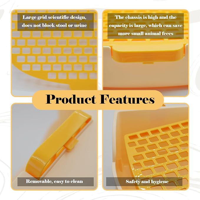 15.1"X11.0" Large Rabbit Litter Box, Plastic Square Rabbits Potty Trainer - Image 5