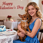 DOGWONG Blue Heart Dog Collar, Cute Valentine Collar, Valentine's Day Dog Collar - Image 4