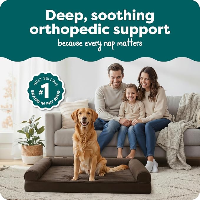 Furhaven Orthopedic Dog Bed for Large Dogs w/ Removable Bolsters & Washable - Image 2