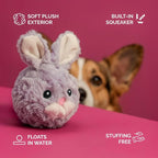 Pet Lou DOG'Z 4 Inch EZ Squeaky Rabbit Dog Plush Toy, Stuffing-Free Soft Plush - Image 2