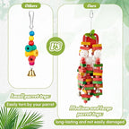4 Pcs Extra Large Bird Parrot Toy Multicolored Natural Wooden Parrot Cage - Image 7