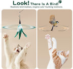 Pawaboo Feather Teaser Cat Toy, Interactive Feather Wand Cat Toy Flying Feather - Image 4