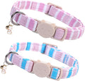Elegant little tail 2 Pack Cat Collar-Pink Strip Cotton Breakaway Cat Collars by Elegantlittletail