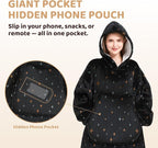 Mewaii Wearable Blanket Hoodie for Adults, Warm Sherpa & Soft Flannel Long - Image 4
