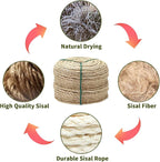 1/6 Inch Natural Sisal Rope, for Cat Scratching Post, DIY Hemp Twine, - Image 4