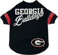 NCAA Georgia Bulldogs T-Shirt for Dogs & Cats, Large. Football/Basketball Dog by PETSFIRST